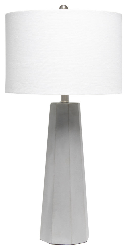 Lalia Home Concrete Pillar Table Lamp With White Fabric Shade