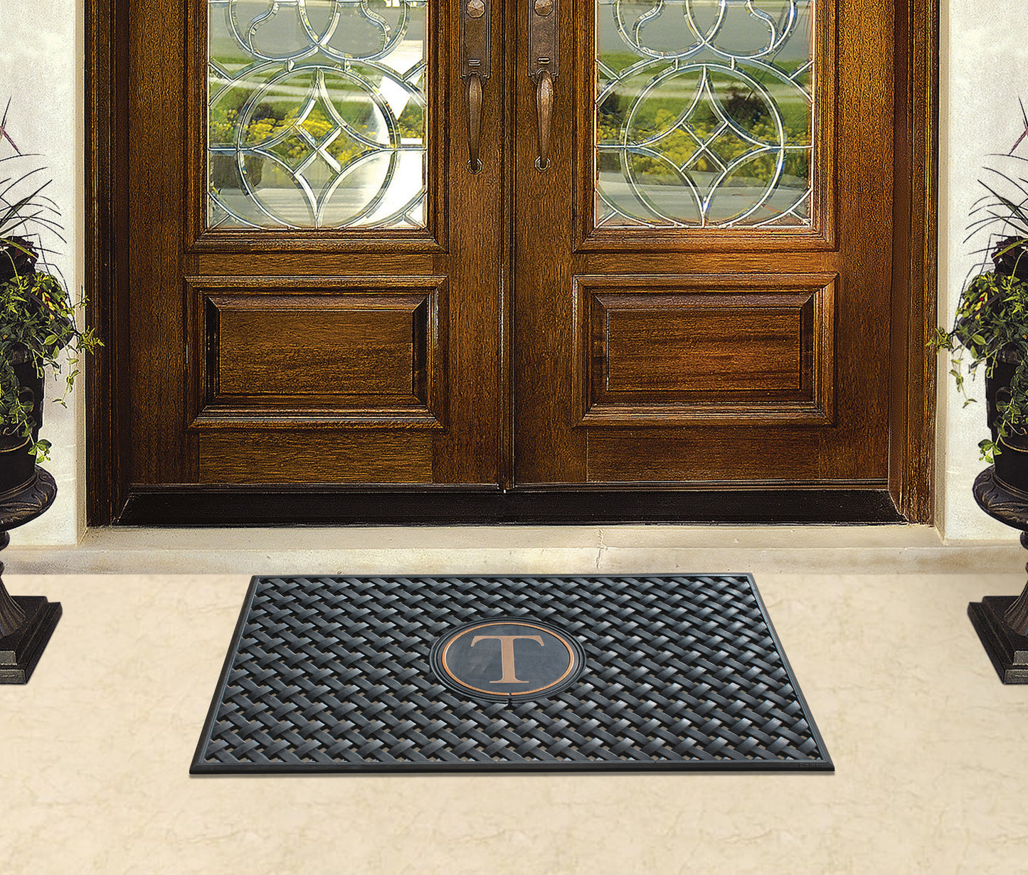 A1HC 100% Rubber Monogrammed Heavy Duty Durable Doormat 24"x39" T
