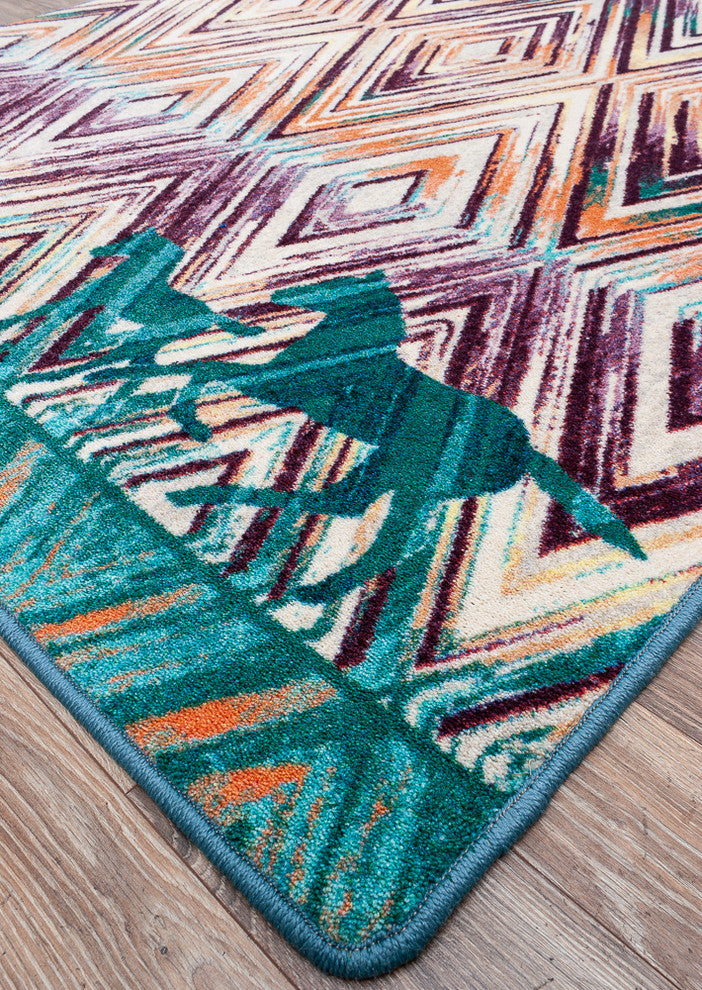 Cowboy Love OKA Multi Area Rug , 5'4"x7'8"