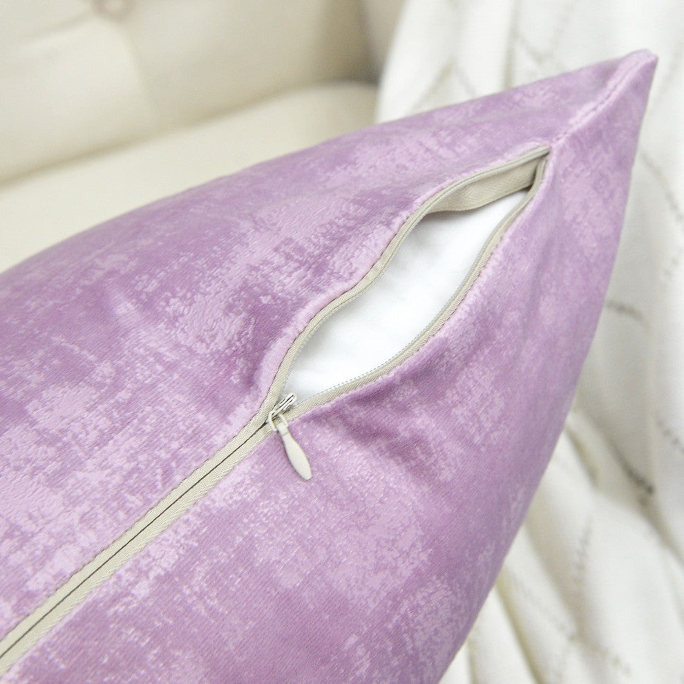 Serenta Textured Velvet Pillow Shell, Set of 4, Mauve Shadows