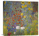 "Farm Garden With Sunflowers" Stretched Canvas Giclee by Gustav Klimt, 22"x22"