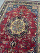Handmade Vintage Persian Mashad Rug, 6.5'x9.9', 198cmx302cm 1950s