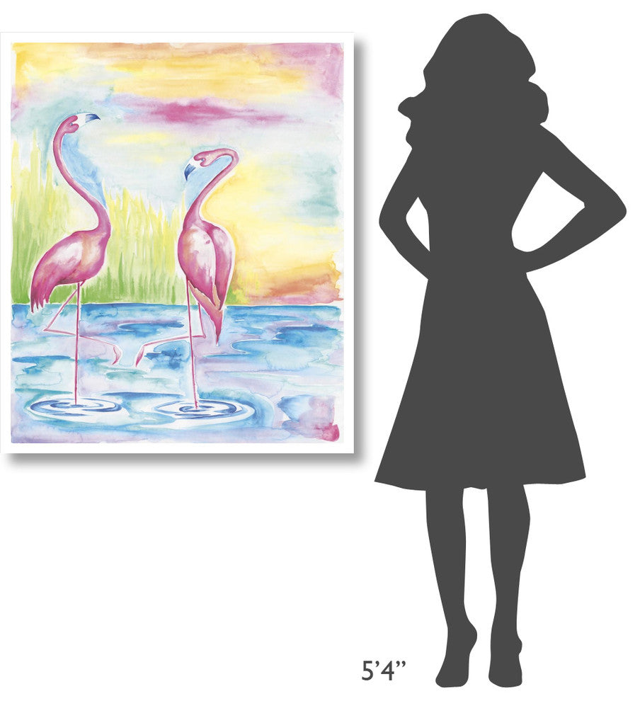 "Bright Flamingos I" Digital Paper Print by Elyse DeNeige, 35"x42"