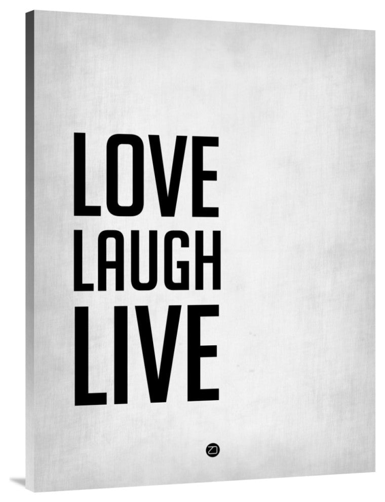 "Love Laugh Live Poster Grey" Fine Art Print