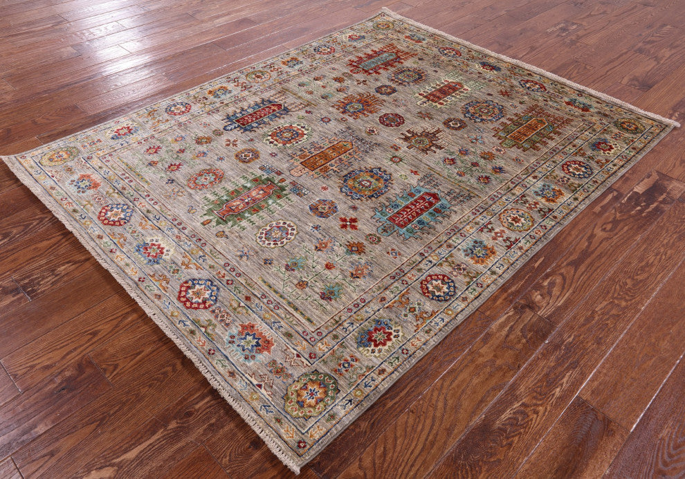 Persian Hand Knotted Wool Rug 5' 0" X 6' 5" - Q12479