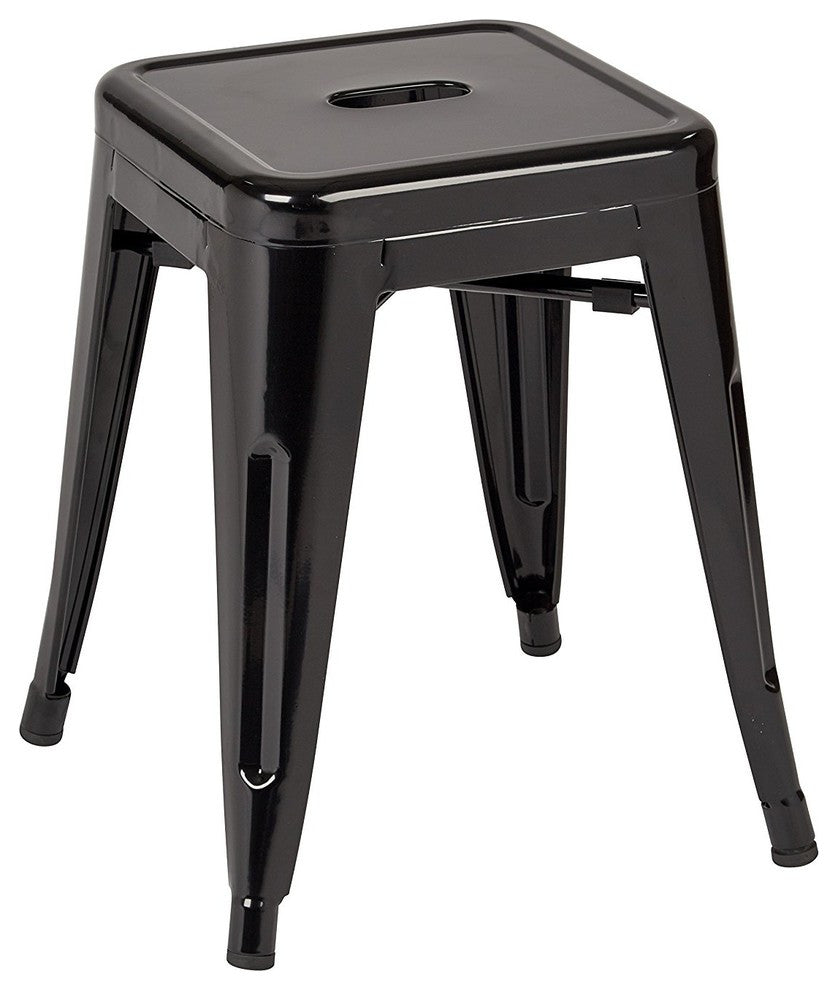 OCC Set of 2- Tolix style Backless Metal Stack Counter Height Stool-Gunmetal