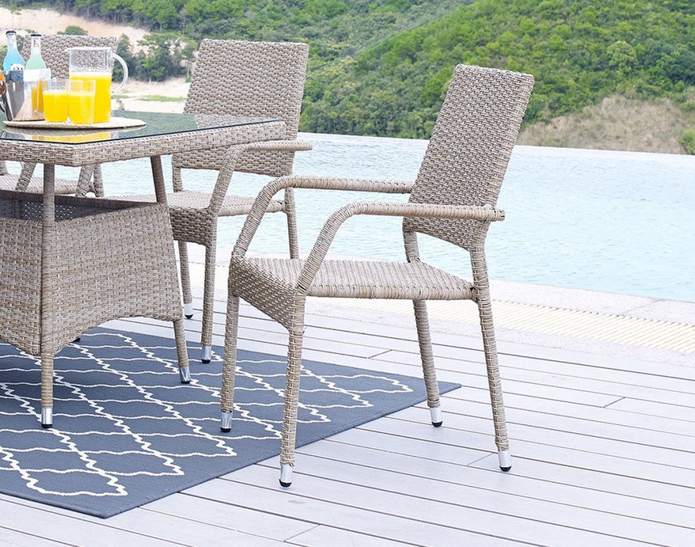 Manhattan Comfort Genoa Patio Dining Armchair, Set of 2
