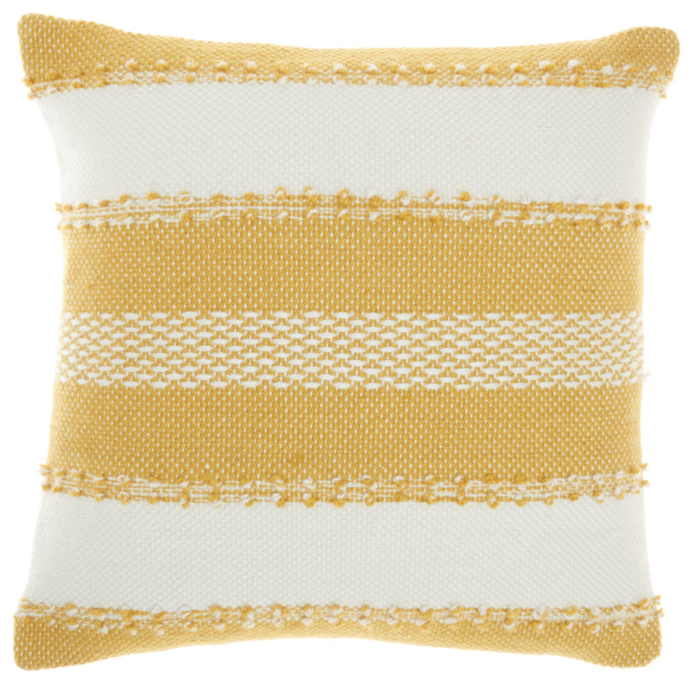 Mina Victory VJ088 Throw Pillow, Yellow, 18" x 18"