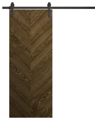 Barn Door 42x84 in| Ego 5005 Marble Oak | 8FT Rail Track Heavy | Solid Panel