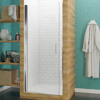 ANZZI Lancer Semi-Frameless Hinged Shower Door, Polished Chrome, 23" X 72"