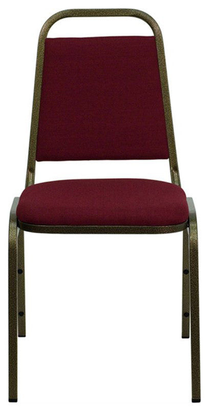 Trapezoidal Back Stacking Banquet Chair in Burgundy Fabric