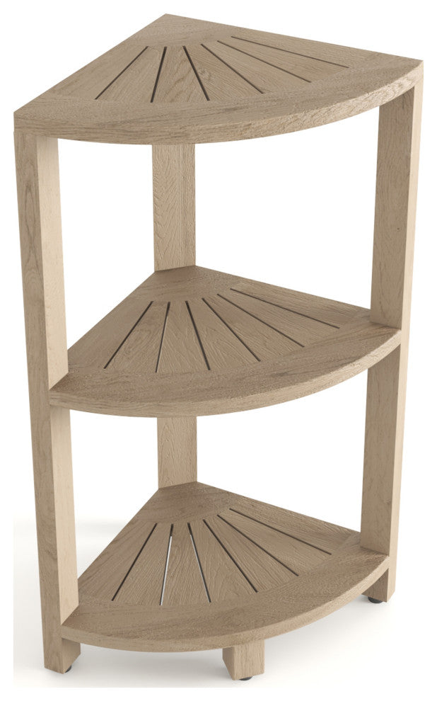 Kai-Mist Small 3-Tier Corner Teak Bath Shelf