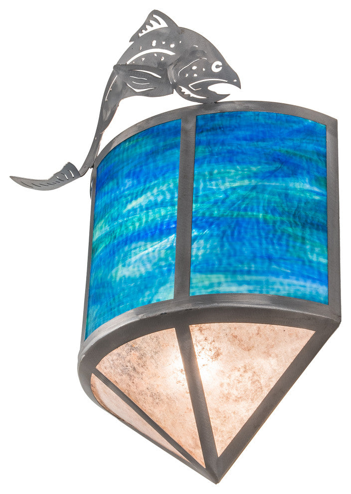14 Wide Leaping Trout Wall Sconce
