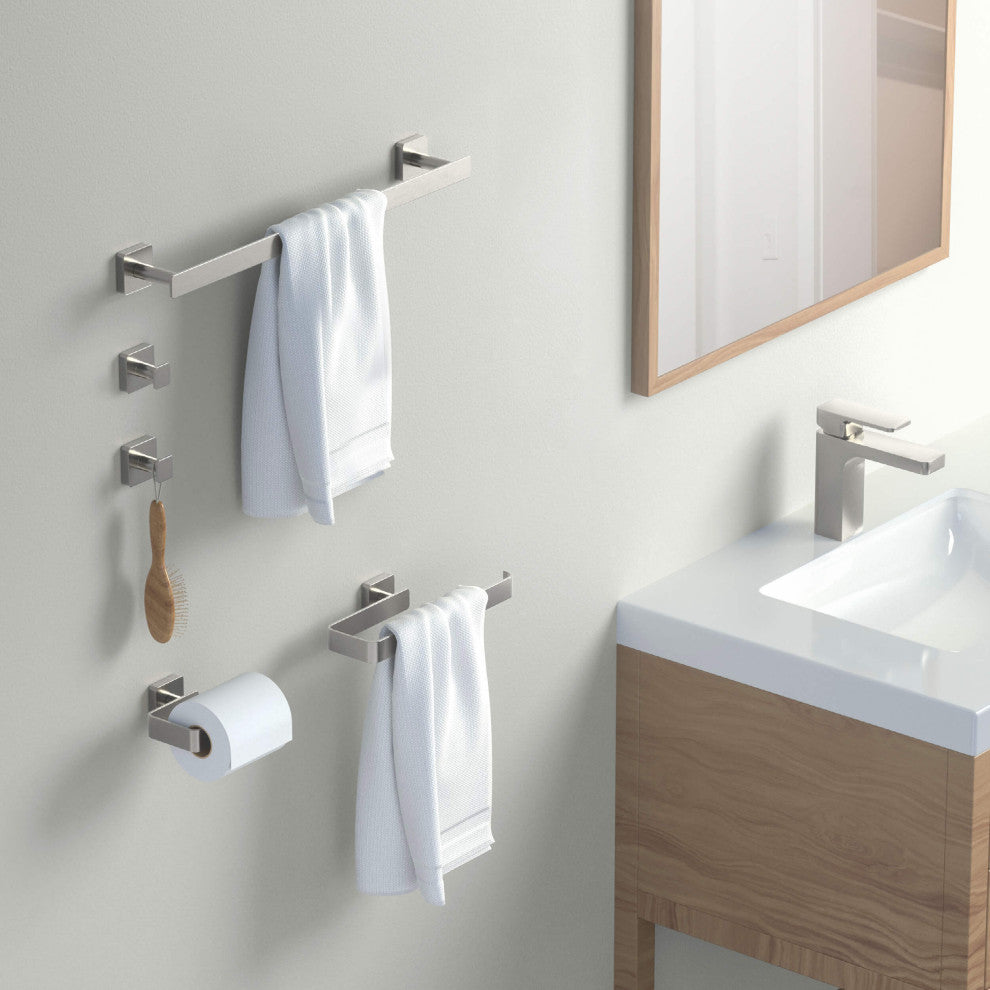 Blaze 5 Piece Bathroom Hardware Set, Brushed Nickel