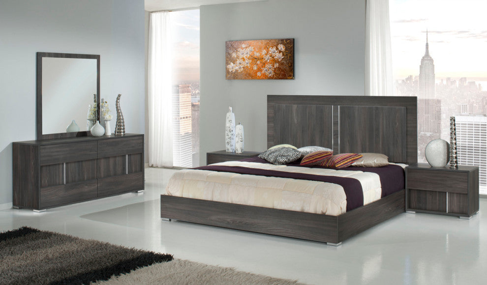 HomeRoots 41" Grey MDF Veneer and Glass Mirror