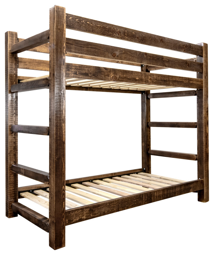 Homestead Collection Twin Over Twin Bunk Bed, Stain and Clear Lacquer Finish
