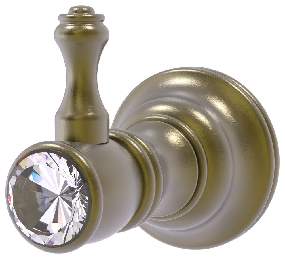 Carolina Crystal Robe Hook, Antique Brass