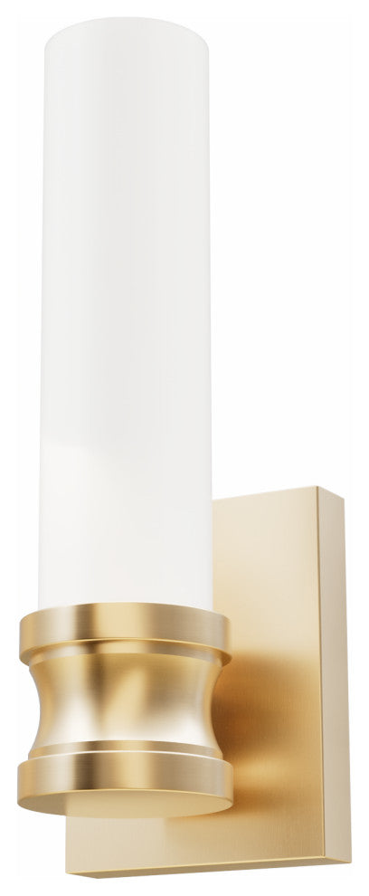 Lenlock Alturas Gold, Cased White Glass 1 Light Sconce Wall Light