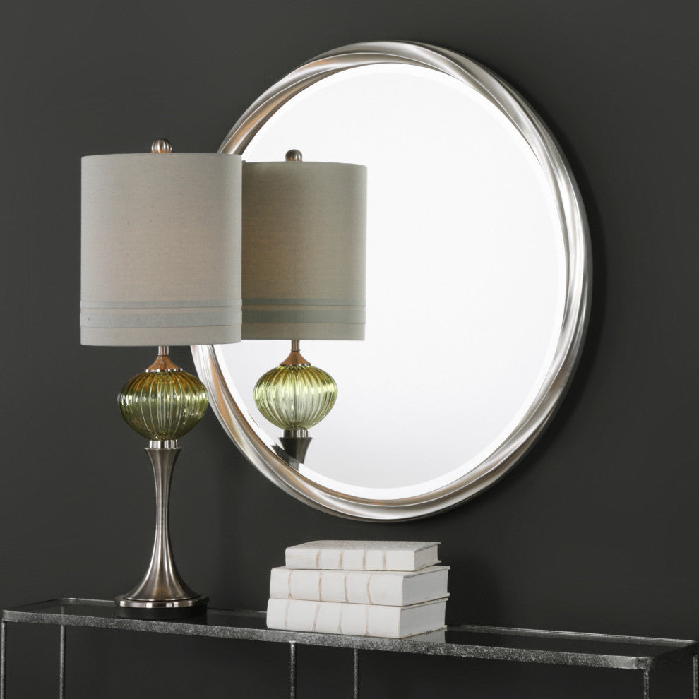 Uttermost Orion Contemporary PU and MDF Wood Decorative Mirror in Silver