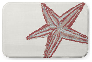 24" x 17" Large Starfish Bathmat, Ligonberry Red