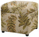 Jacob 18" Storage Cube Ottoman, Tan Floral Jacquard