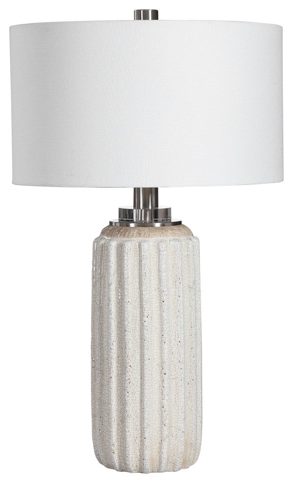 Uttermost Azariah White Crackle Table Lamp