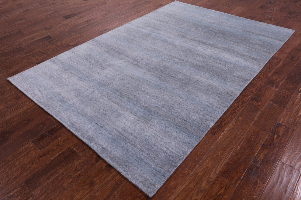 5' 11" X 9' 0" Hand Knotted Wool and Silk Savannah Grass Rug Q11424