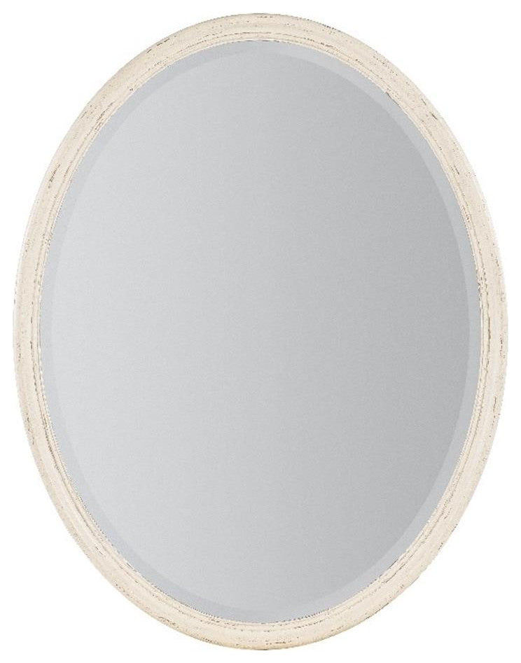 Americana Oval Wood Framed Mirror in White by Hooker Furniture