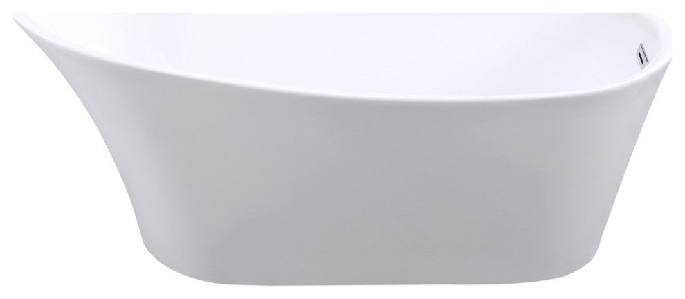 ARIEL Milan 67" Acrylic Freestanding Bathtub Polished Chrome and Overflow Drain