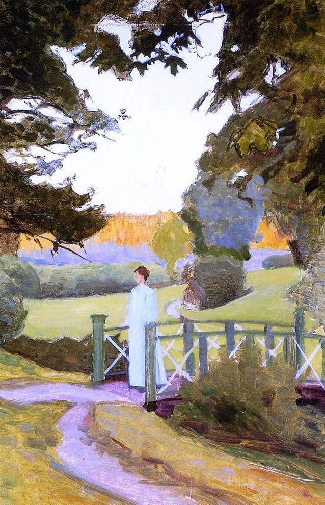 Richard Bergh Crossing the Green Bridge, 18"x27" Gallery Wrapped Canvas Print