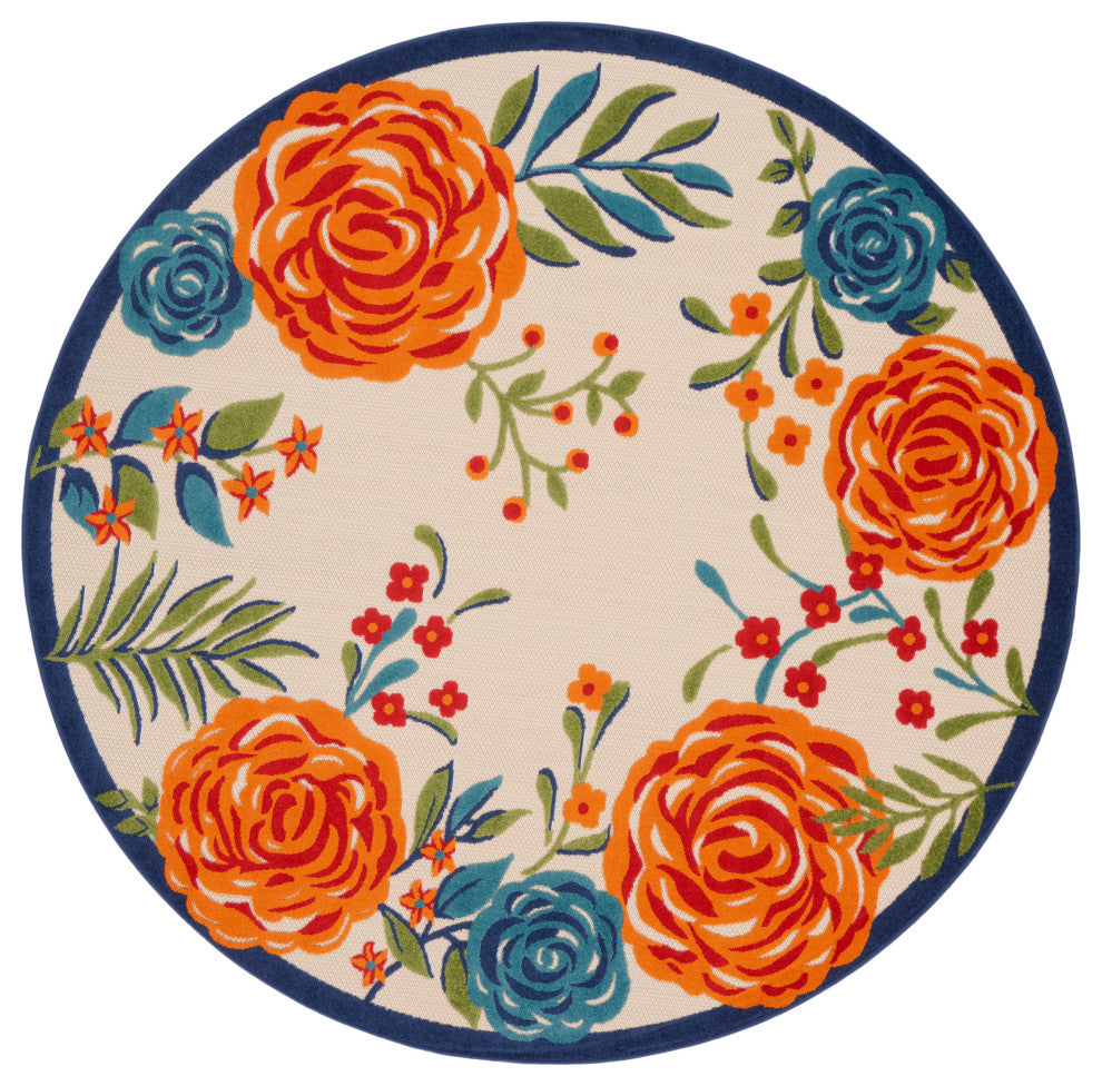 Nourison Aloha 7'10" Round Multicolor Contemporary Area Rug