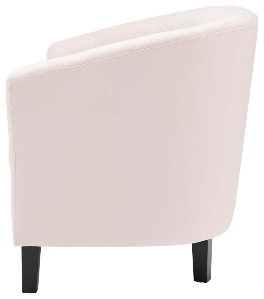 Tufted Loveseat Sofa, Velvet, Pink, Modern, Living Lounge Hotel Hospitality