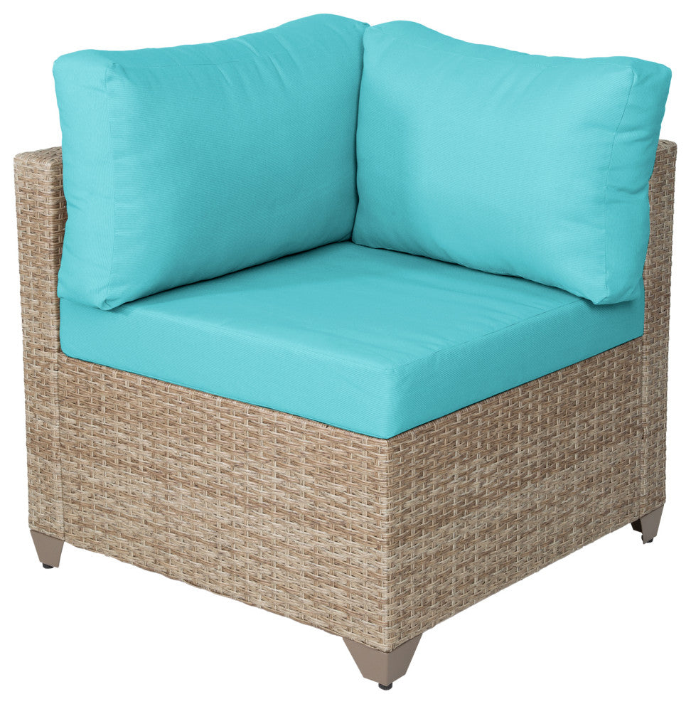 Maui 7-Piece Outdoor Conversation Set, Coffee Table, End Table, Cyan
