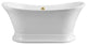 68" Streamline NPT9201GLD Soaking Freestanding Tub With External Drain