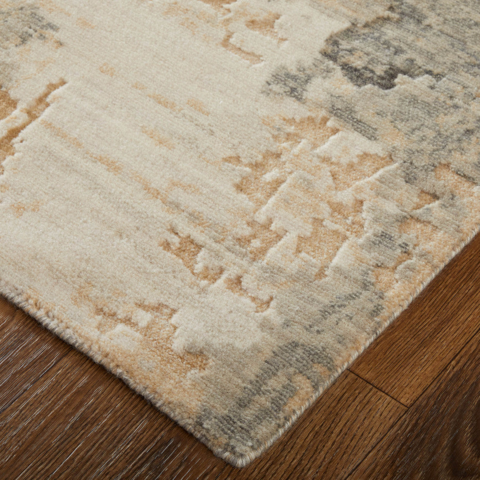 Jaxson 39PWF Modern/Industrial/BohemianArea Rug, Gray/Tan, 8'x10'