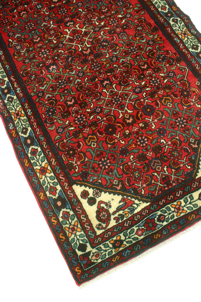 Fine Vintage Distressed Lahori Rust/Ivory Runner, 3'10 x 12'11