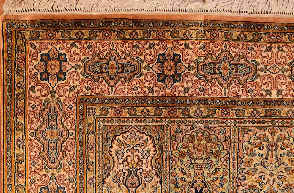6'x4' Qum Pure Silk Area Rug Carpet Tree of Life Oriental Hand Knotted