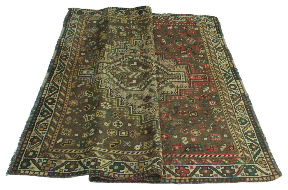 Fine Vintage Distressed Alicia Brown Rug
