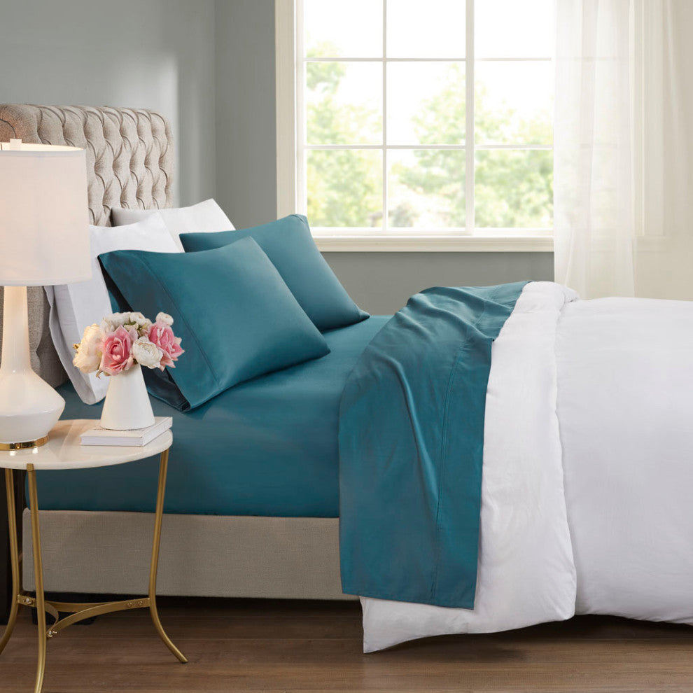 Beautyrest 600 Thread Count Cooling 4-Piece Sheet Set, Teal, Cal King
