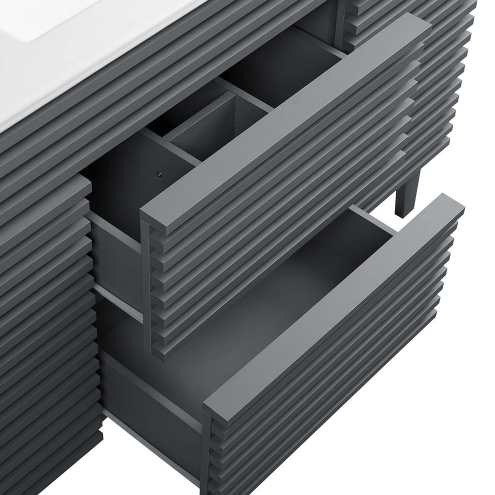 Render 48" Single Sink Bathroom Vanity, Gray White