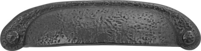 Belwith Hickory 3 " and 96mm Refined Rustic Black Iron Cup Cabinet Pull P3004-BI