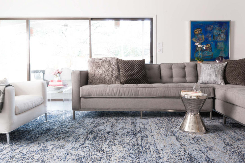 Viera VR-06 Lt. Blue / Grey 18" x 18" Sample Swatch