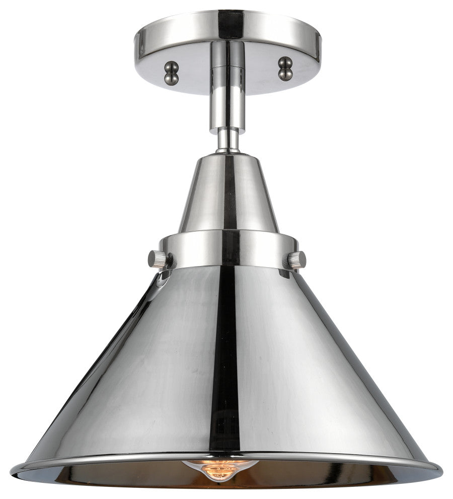 Innovations 447-1C-PC-M10-PC-LED Briarcliff 1 Light Flush Mount, Polished Chrome
