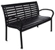vidaXL Outdoor Patio Bench Garden Bench with Armrests Black Steel and WPC