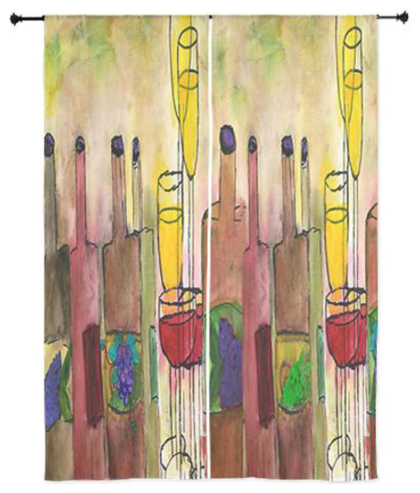 Wine Art Sheer Curtains, Tuscany Wine