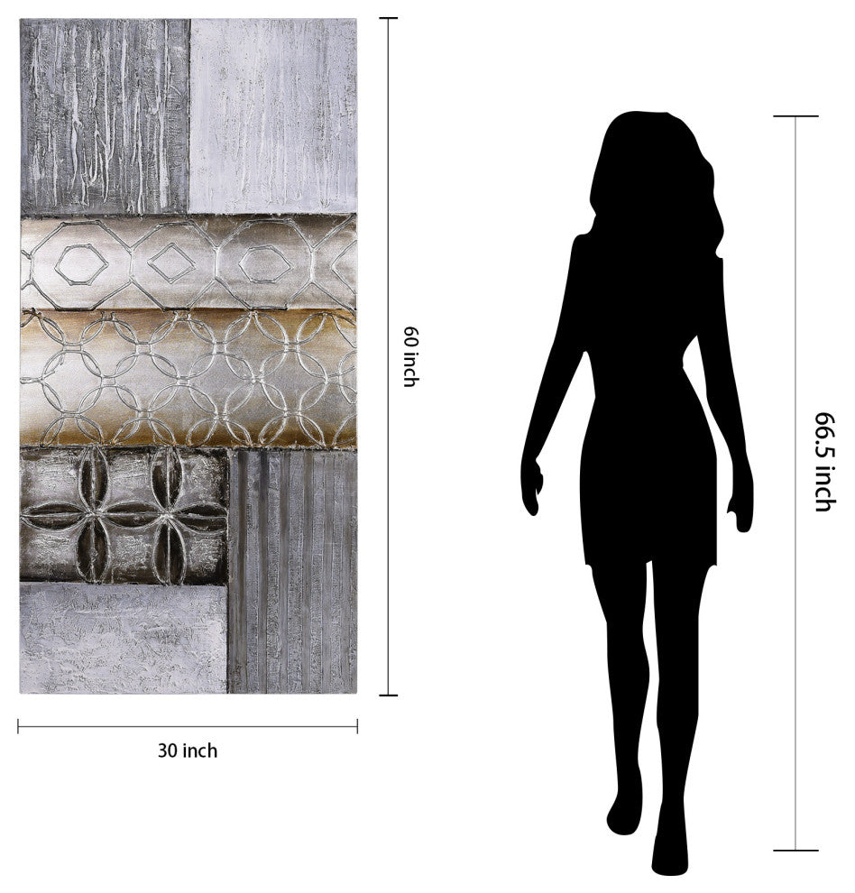 Stacked Abstract Wall Art Textured Metallic Hand Painted by Martin Edwards, Stacked 1