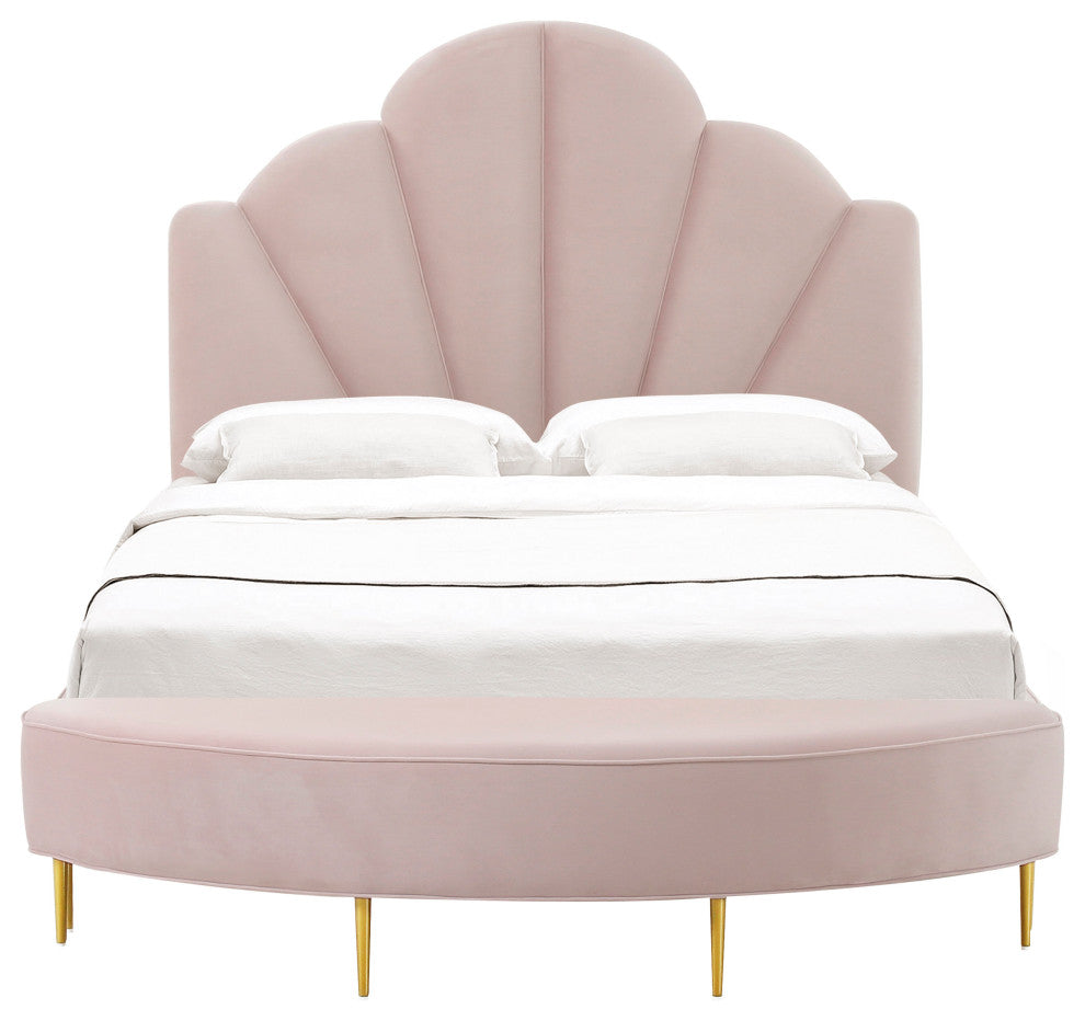 TOV Furniture Bianca Blush Velvet Bed in Queen