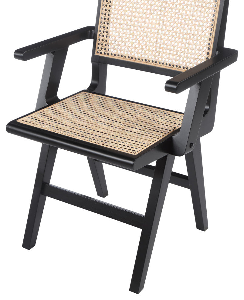 Preston Dining Chair, Set of 2, Black, Arm Chair