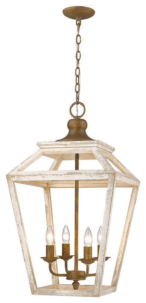 Golden Lighting 0839-4P Haiden 4 Light 16"W Taper Candle Pendant - Burnished