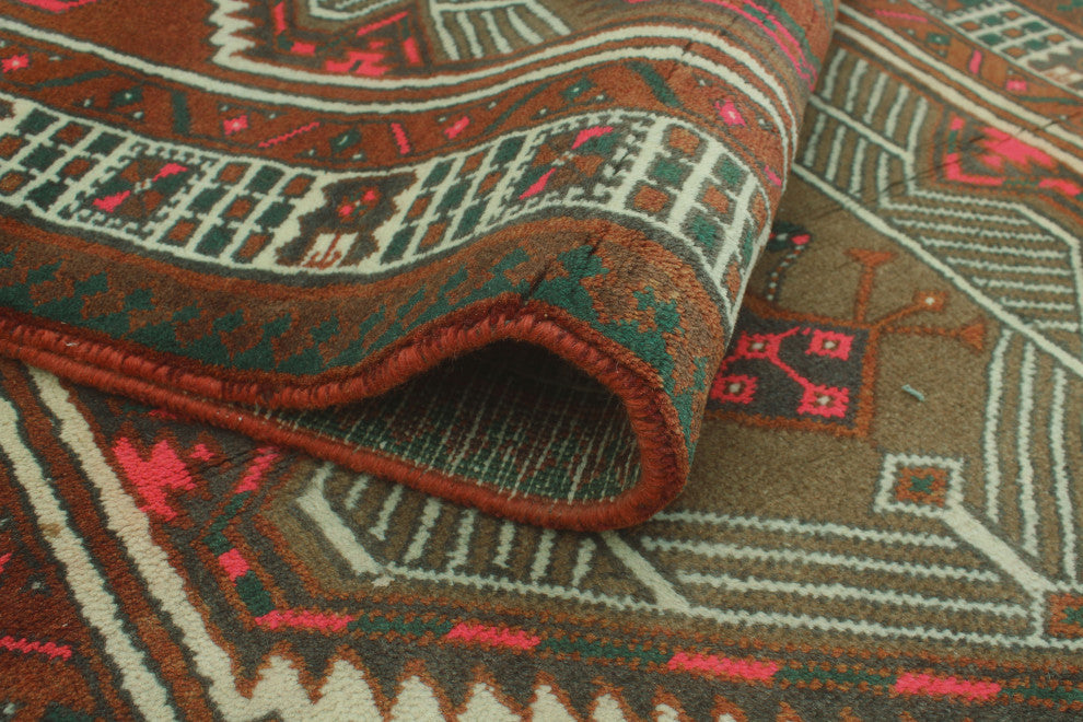 Fine Vintage Distressed Kenton Rust/Brown Runner, 3'2x10'9